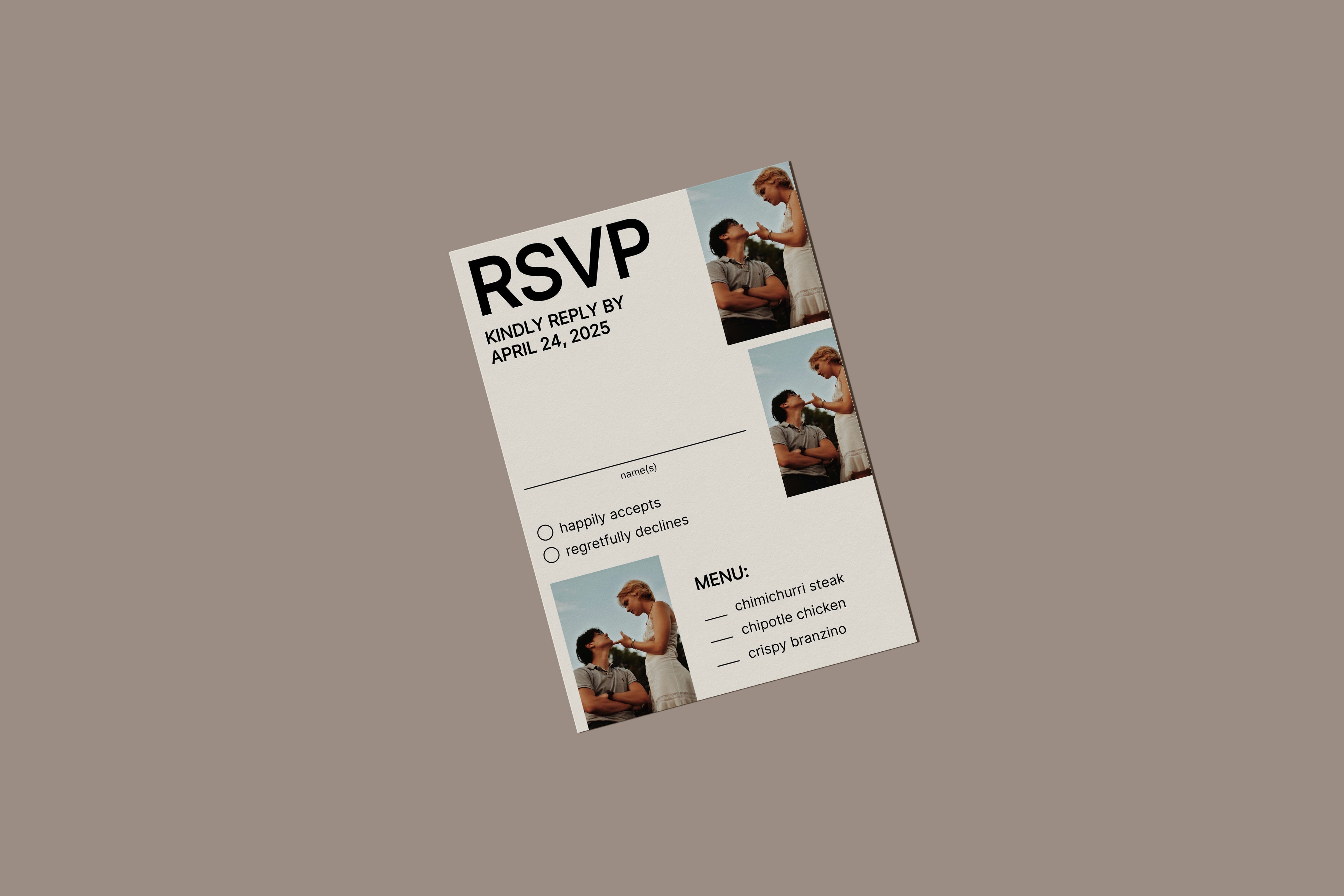 Minimal Editorial RSVP Card Template