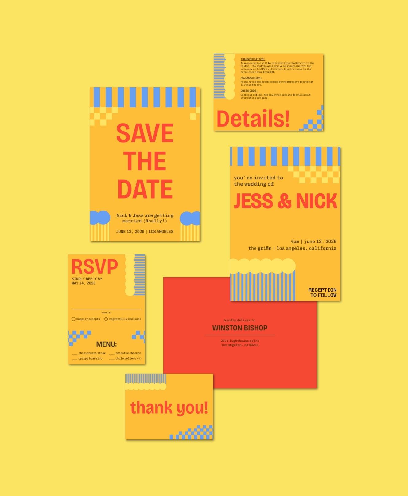 BUNDLE: Poppin' Patterns Wedding Stationery Templates