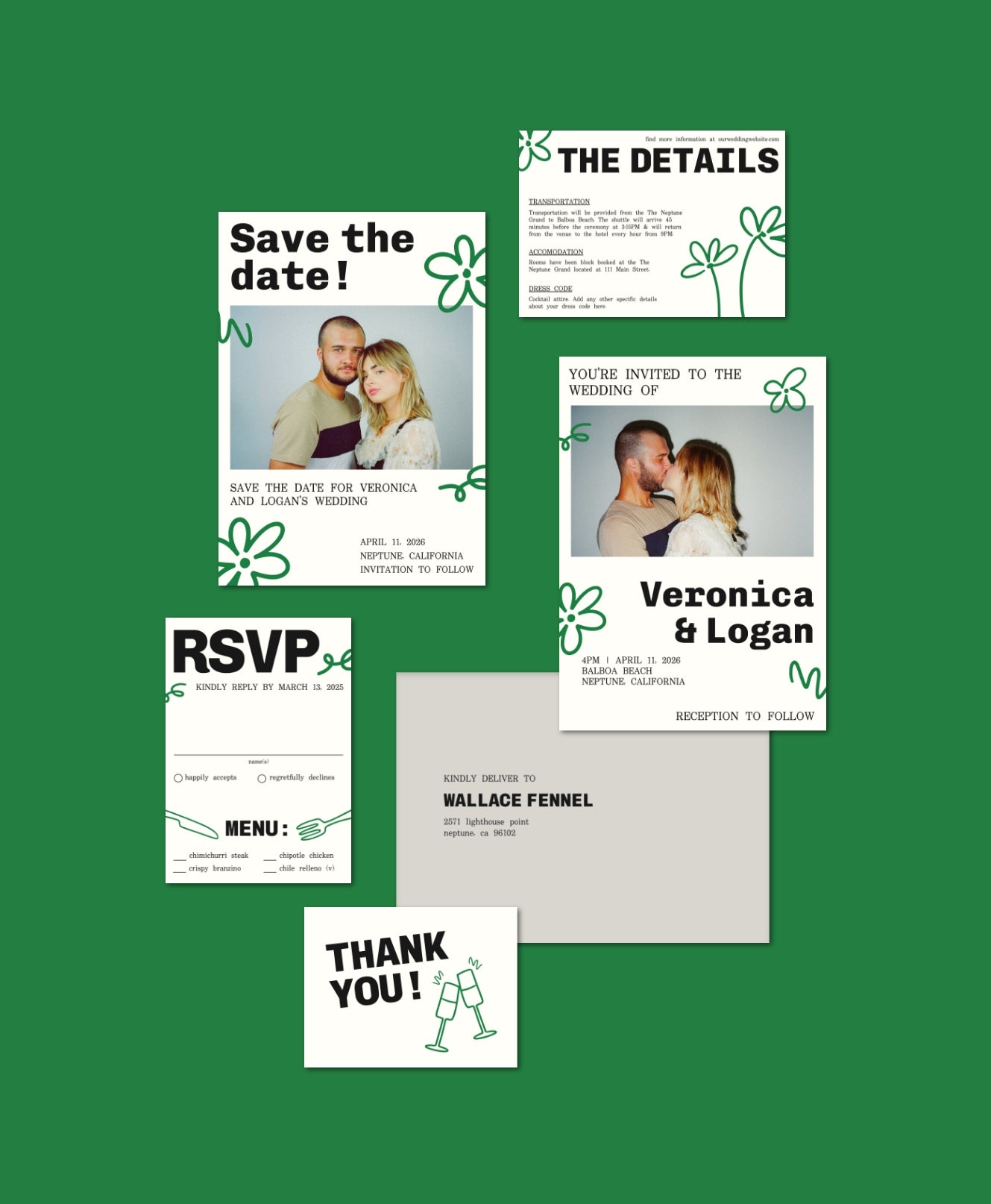 BUNDLE: Splendid Scribbles Wedding Stationery Templates